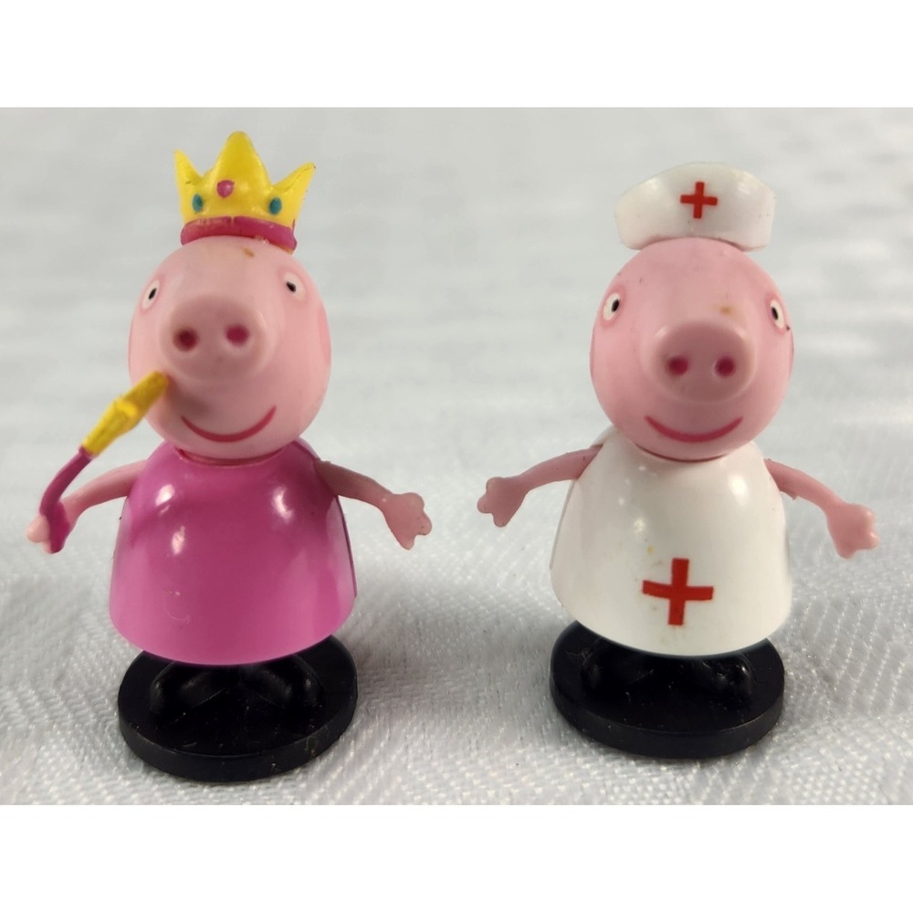 Rare 1.25 INCH PEPPA PIG Birthday Party & Bandai Nurse Collectible MINI Figurine